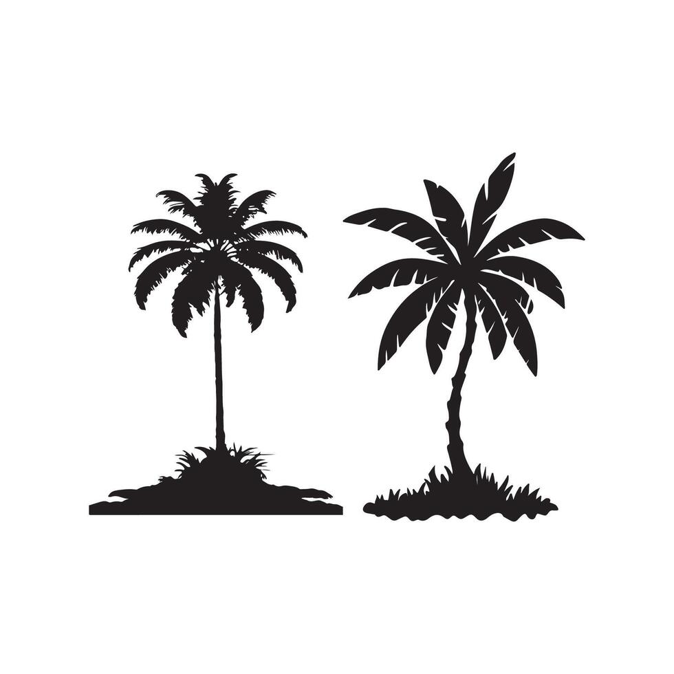 Silhouettes palm tree illustration vector