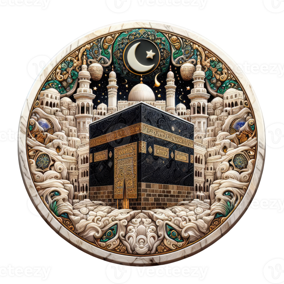 AI generated kaaba grand mosque mecca islamic symbol and logo representing spirit of islamic png