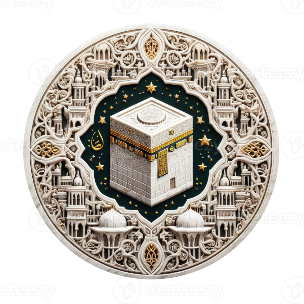 ai généré kaaba grandiose mosquée Mecque islamique symbole et logo représentant esprit de islamique png