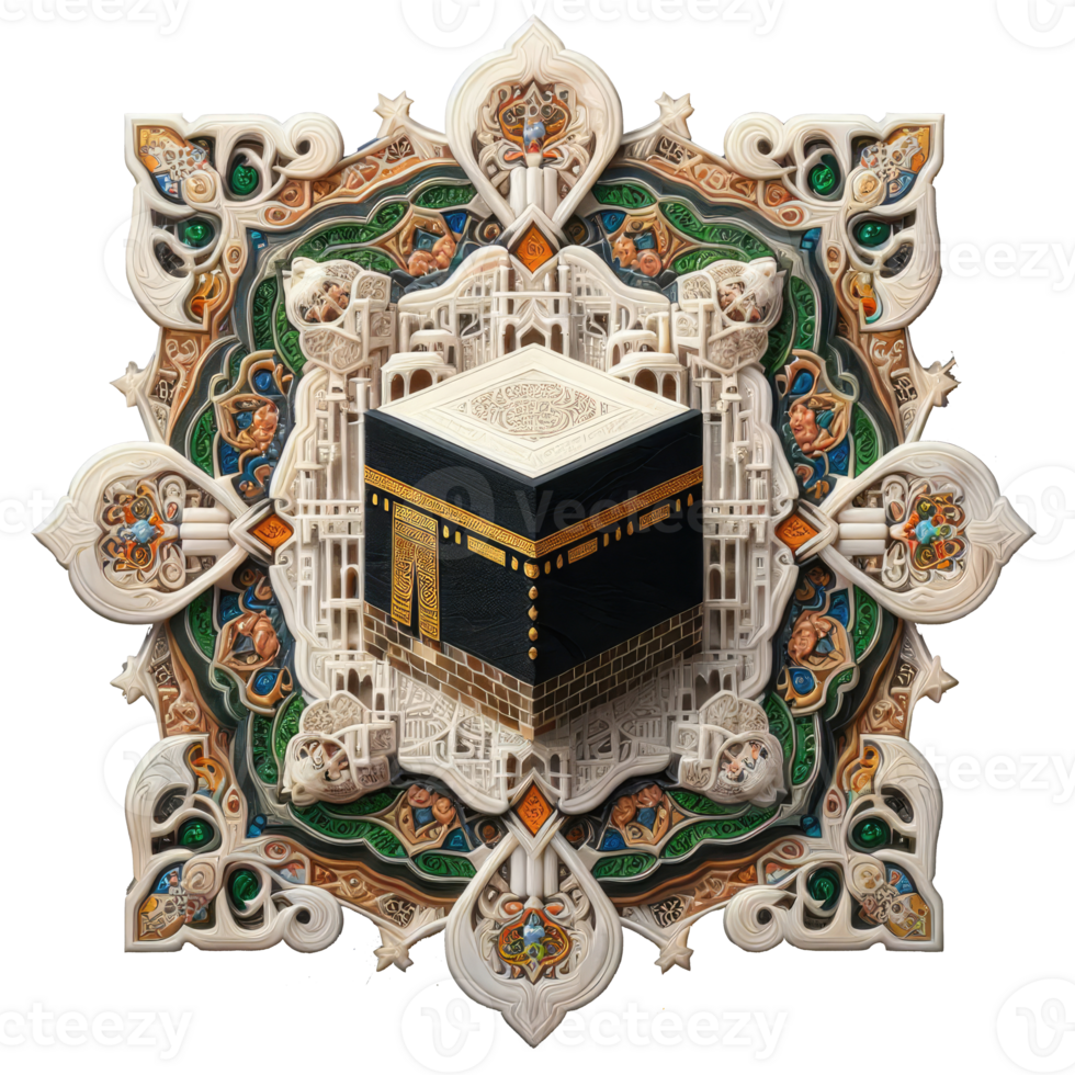 ai genererad kaaba stor moské mecka islamic symbol och logotyp representerar anda av islamic png