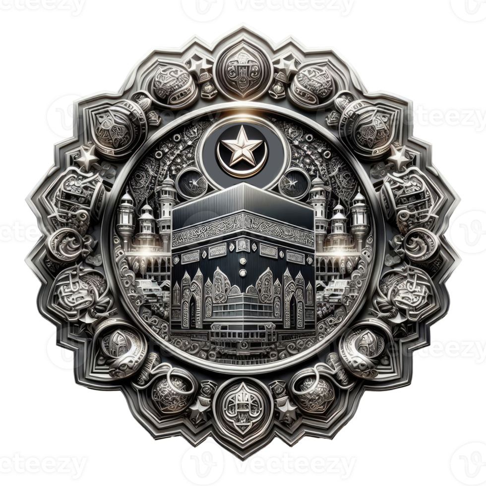AI generated kaaba grand mosque mecca islamic symbol and logo representing spirit of islamic png