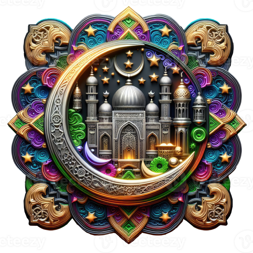 AI generated islamic symbol and logo representing the festive spirit of islamic event and celebration png