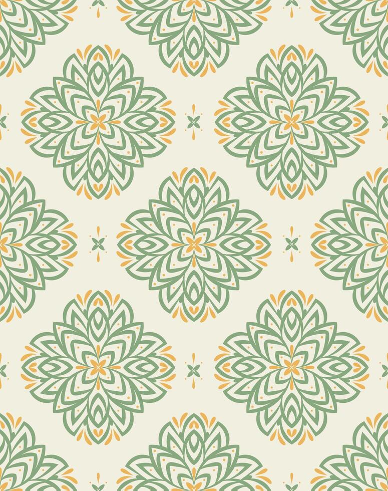 Seamless abstract pattern with russian, ukranian ornaments for ceramic tiles, tablecloth, wallpaper, fabric, textile. Ornamental geometric background in slavic style vector