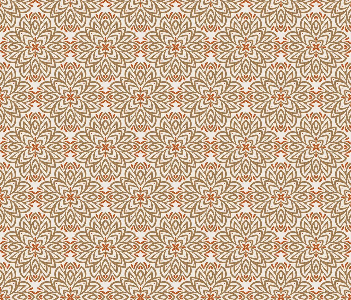 Seamless abstract pattern with ornaments for silk scarf, indian sari, ceramic tiles, wallpaper, fabric, textile. Floral geometric background in oriental style vector