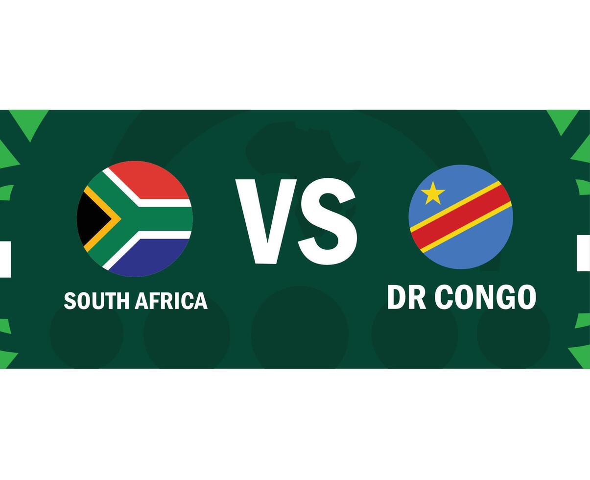 South Africa And Dr Congo Match Flags Emblems African Nations 2023 Teams Countries African Football Symbol Logo Design Vector Illustration