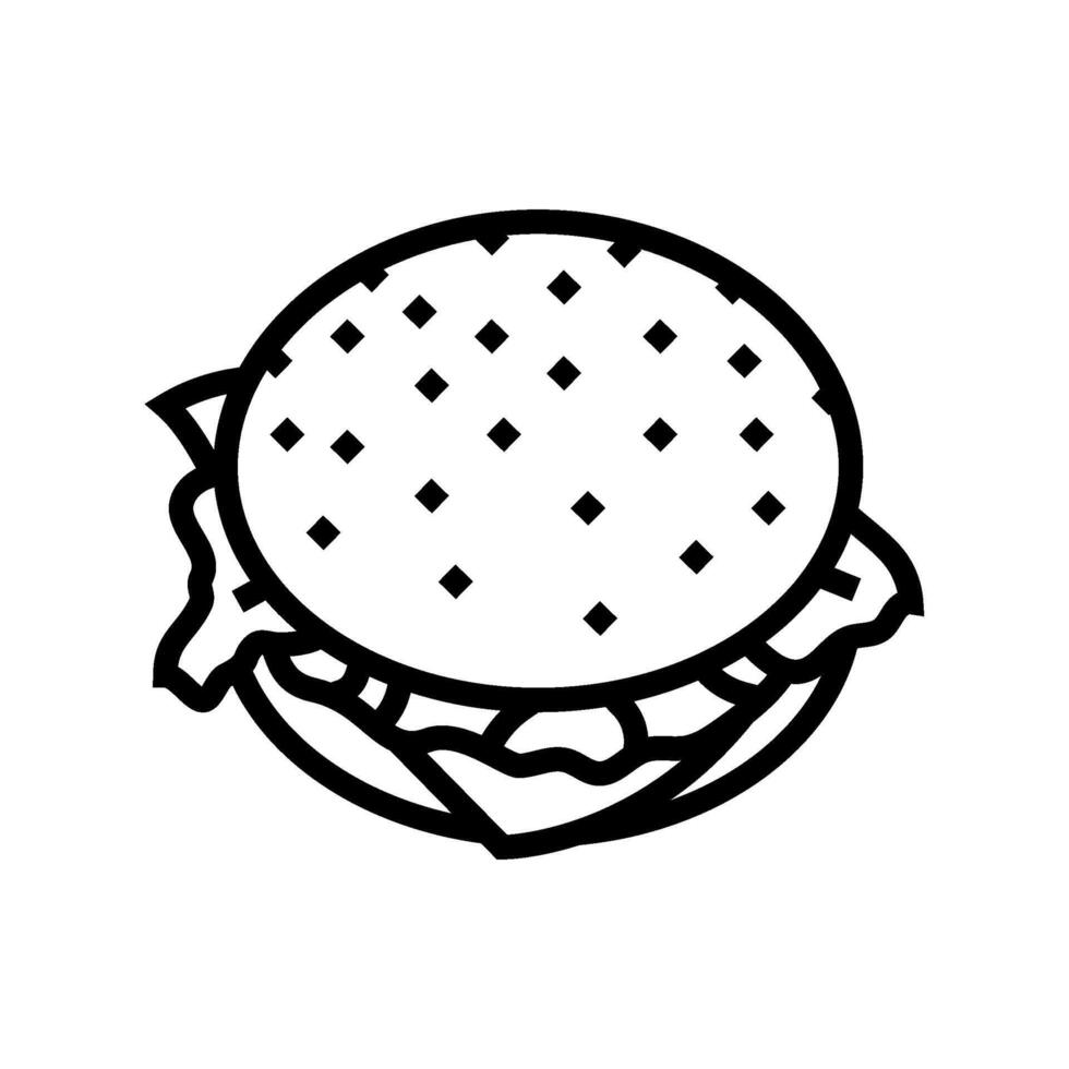 hamburguesa rápido comida línea icono vector ilustración