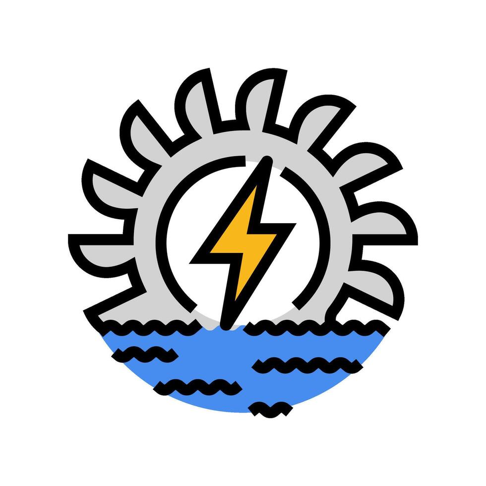 hydroelectric power color icon vector illustration