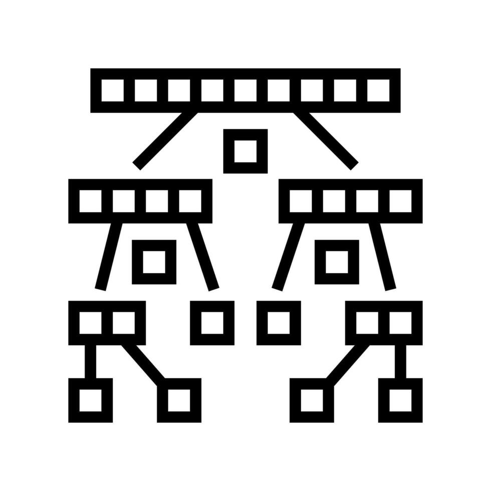 quicksort algorithm line icon vector illustration