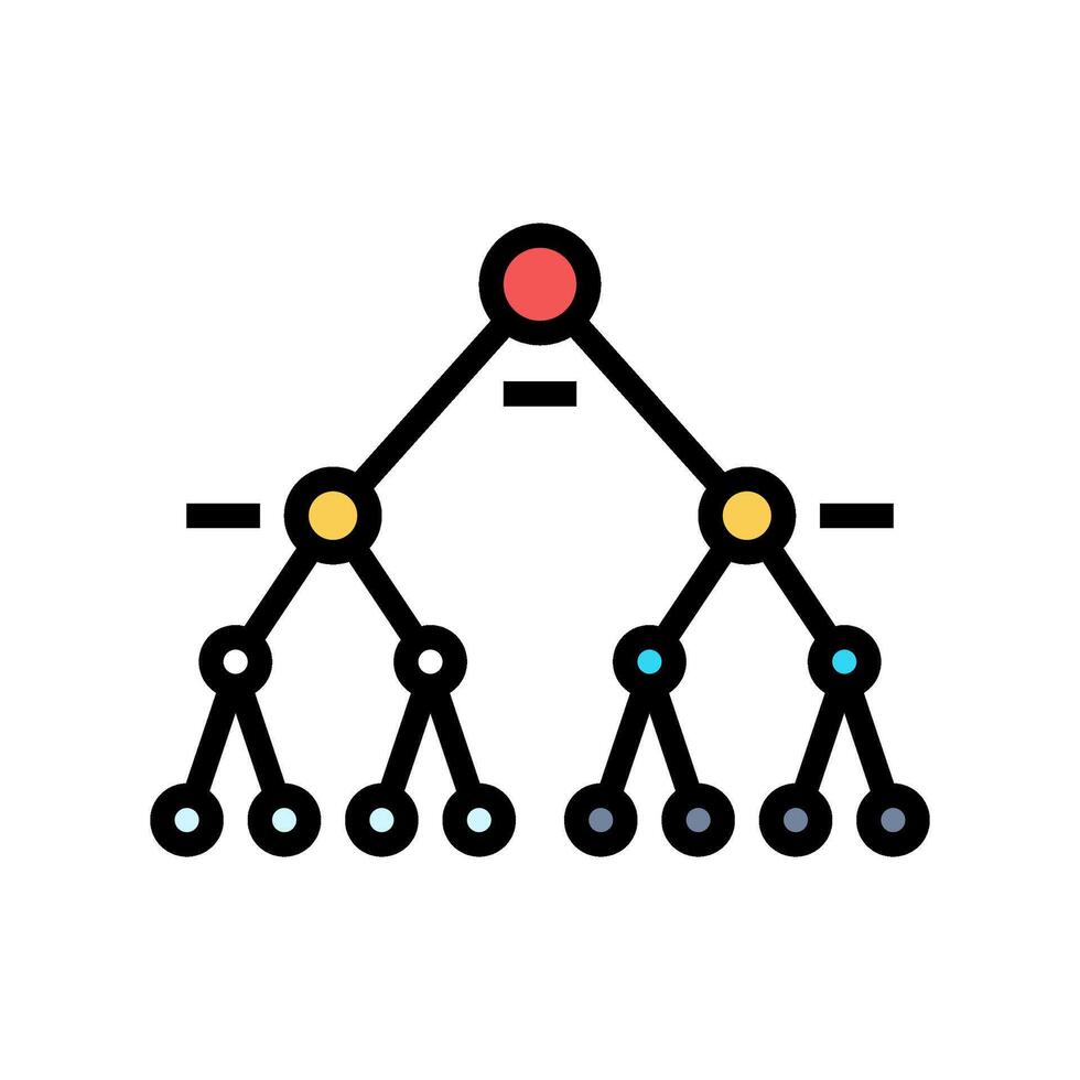 decision tree algorithm color icon vector illustration