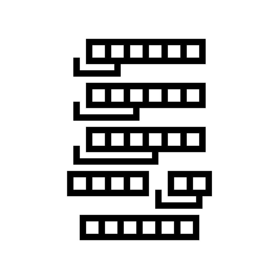 insertion sort algorithm line icon vector illustration