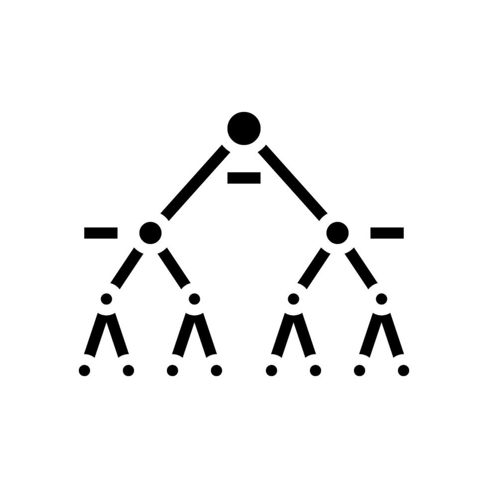 decision tree algorithm glyph icon vector illustration