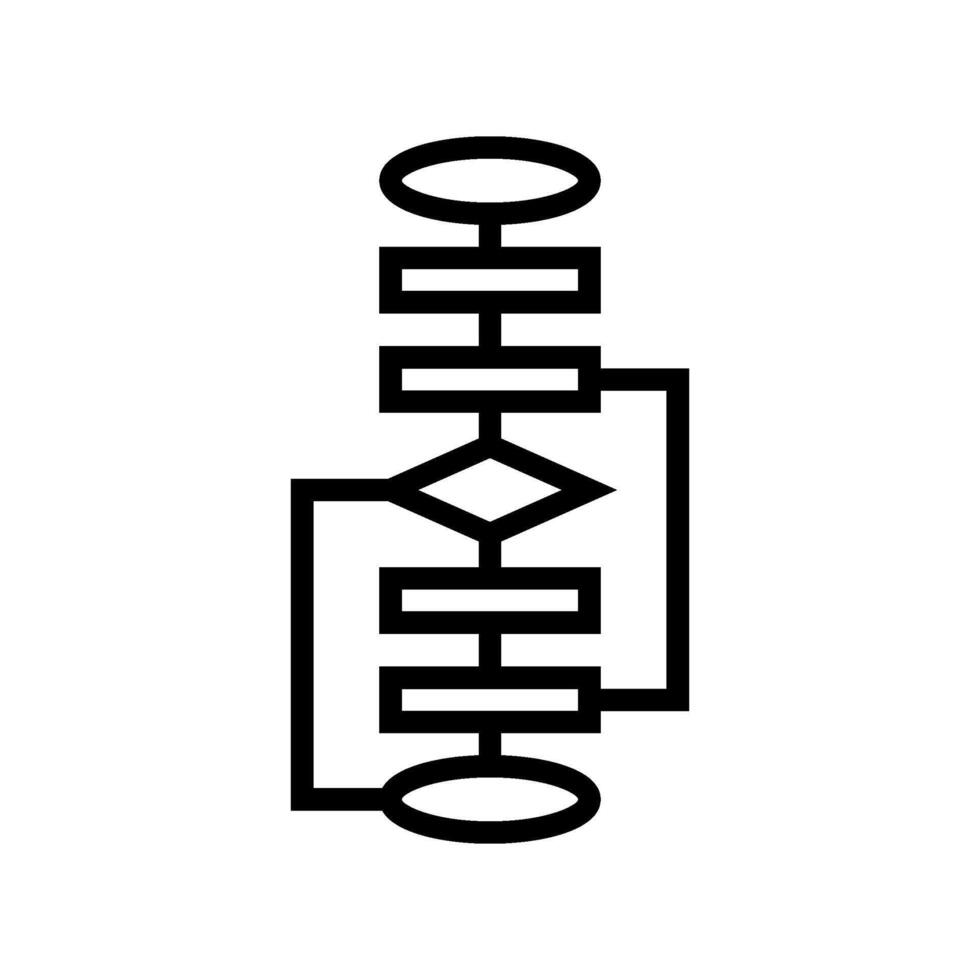 genetic algorithm line icon vector illustration