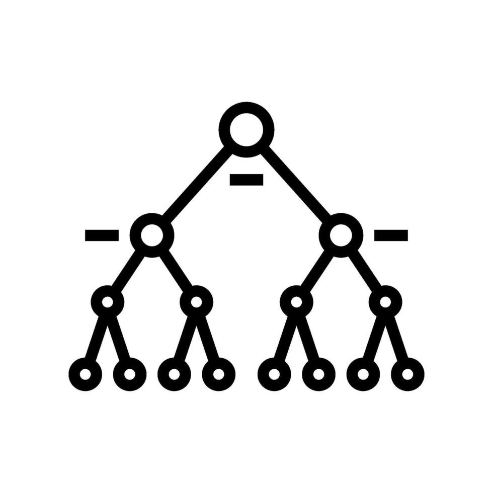 decision tree algorithm line icon vector illustration