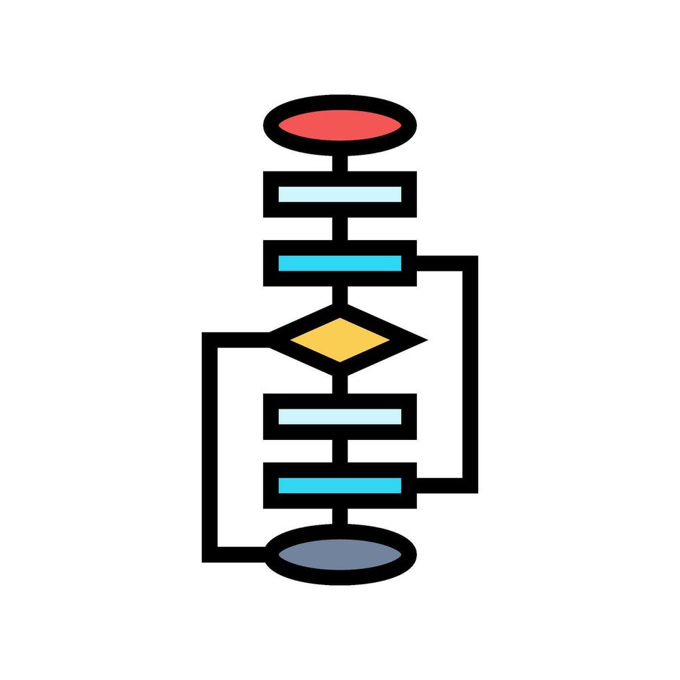 genético algoritmo color icono vector ilustración