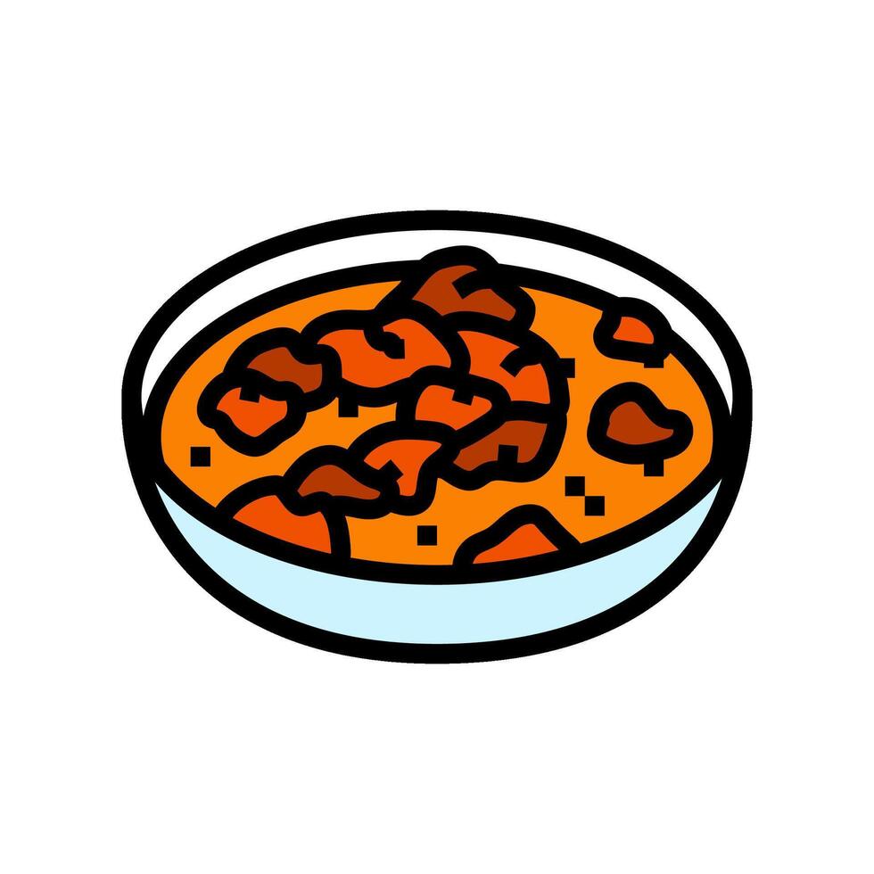 butter chicken indian cuisine color icon vector illustration