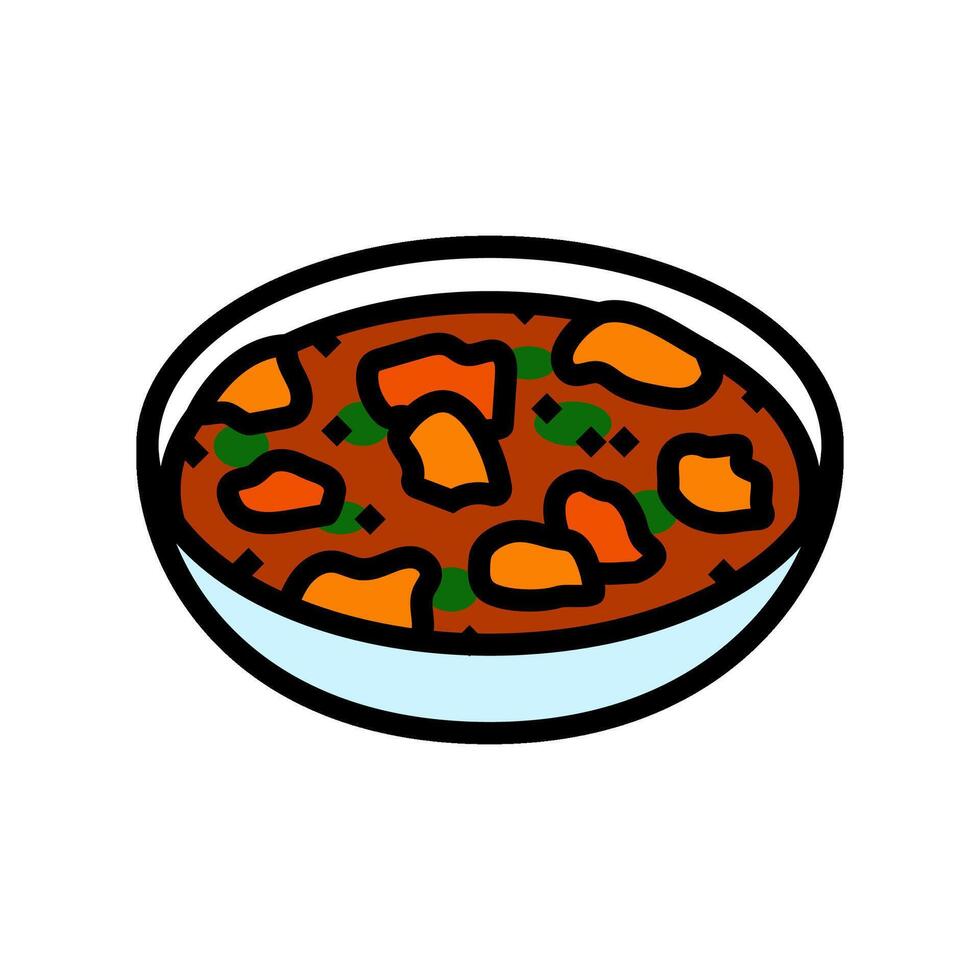 vindaloo curry indian cuisine color icon vector illustration