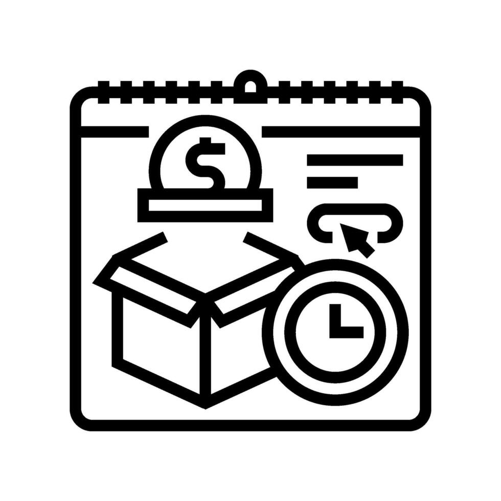 subscription box business line icon vector illustration