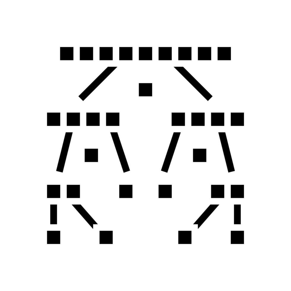 quicksort algorithm glyph icon vector illustration