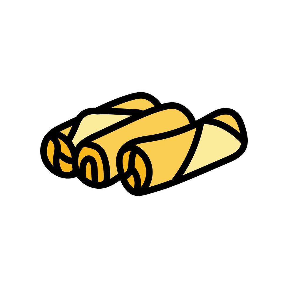 egg roll fast food color icon vector illustration
