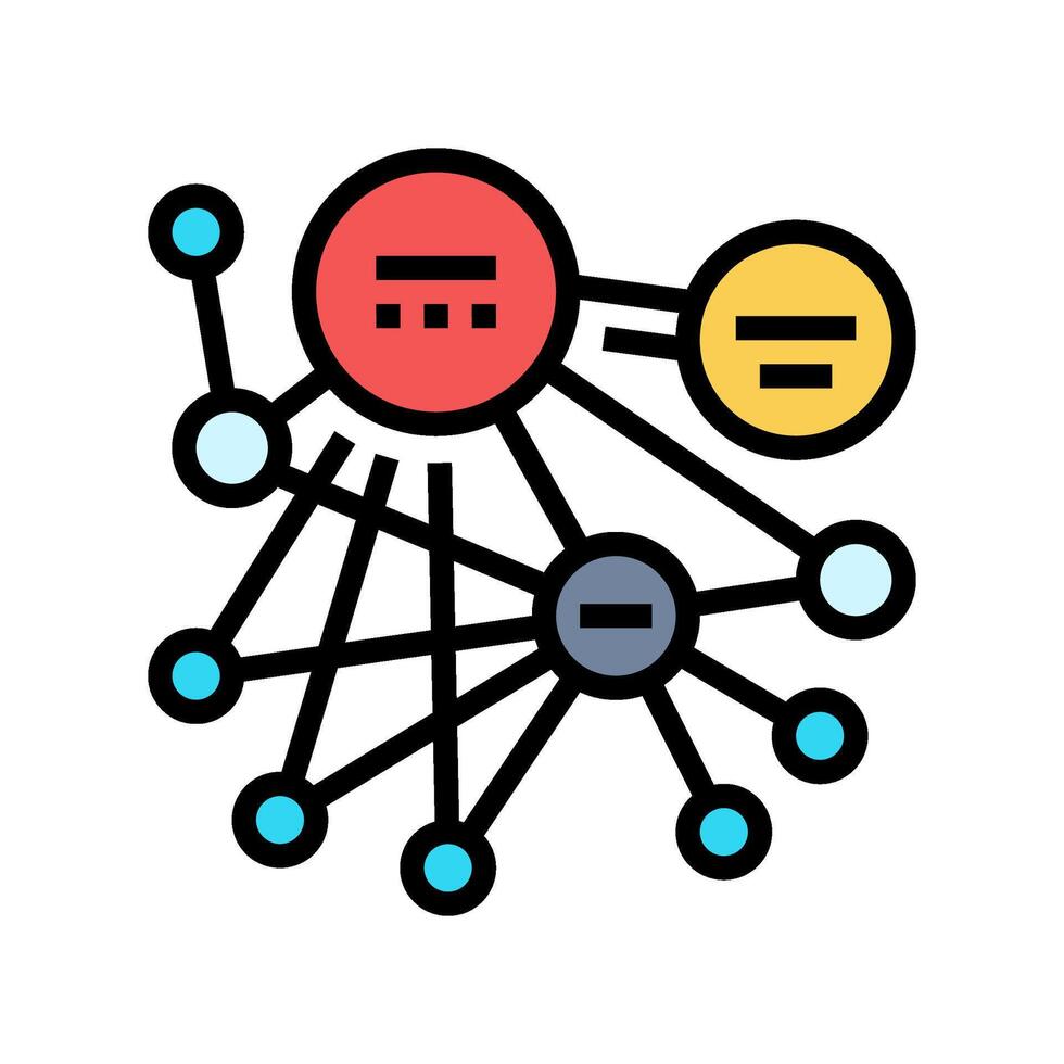 pagerank algorithm color icon vector illustration