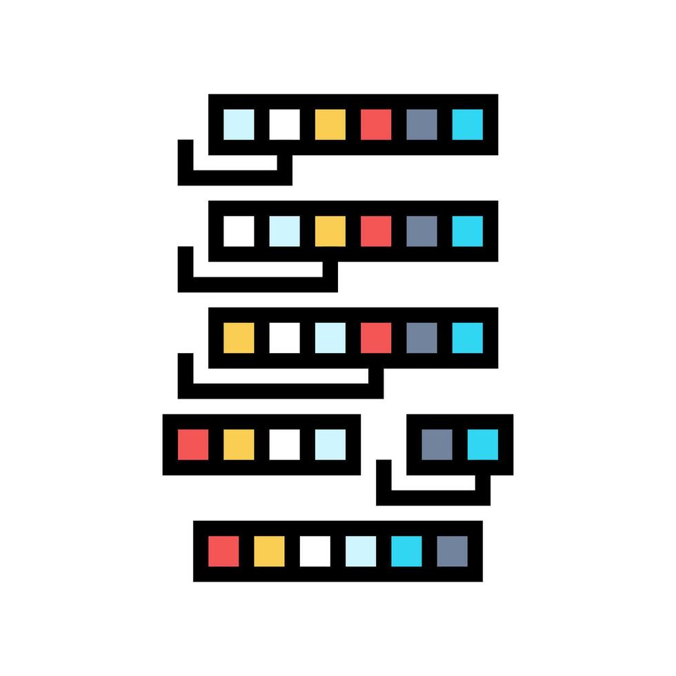 insertion sort algorithm color icon vector illustration