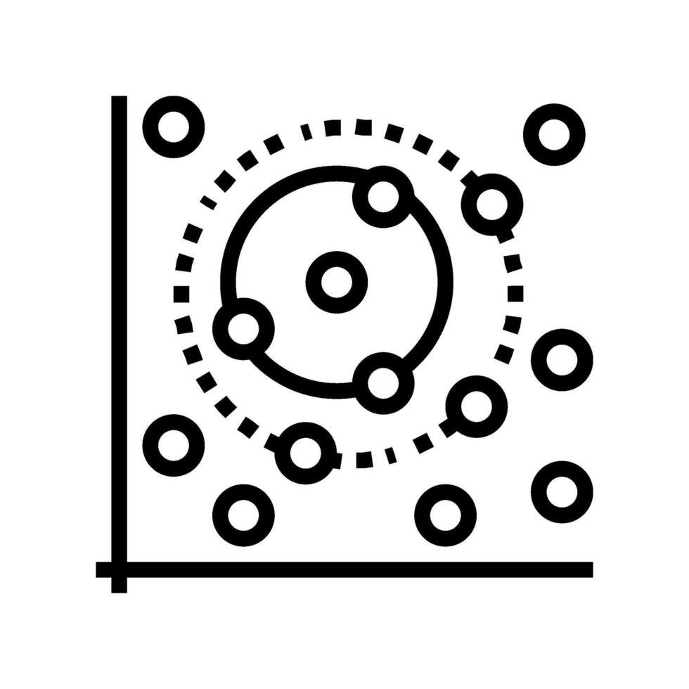 k nearest neighbors knn algorithm line icon vector illustration