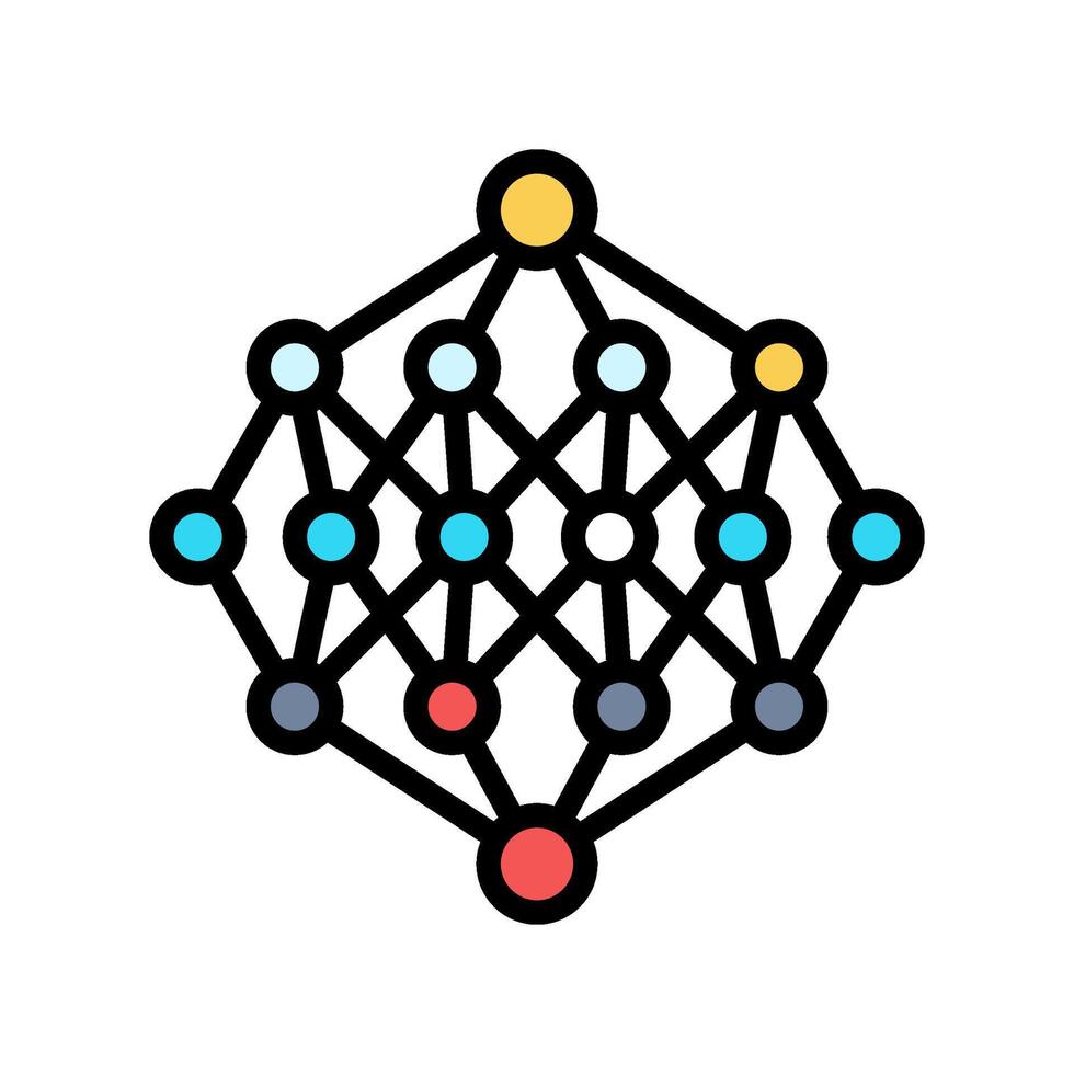 apriori algorithm color icon vector illustration