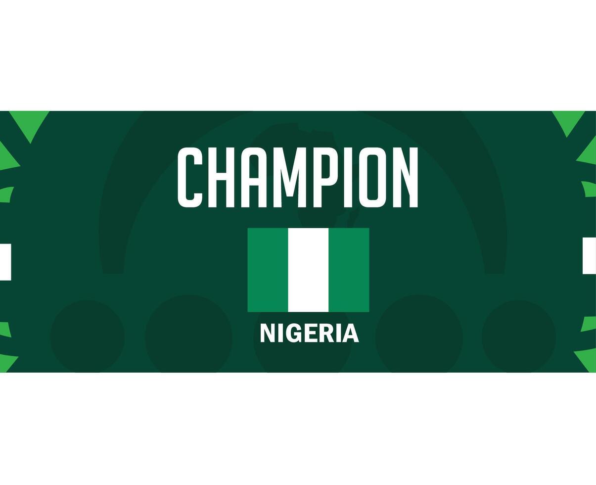 Nigeria campeón símbolo bandera africano naciones 2023 equipos emblema países africano fútbol americano logo diseño vector ilustración