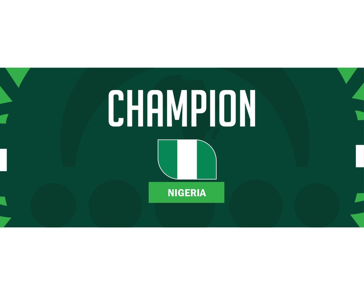 Nigeria Champion Emblem African Nations 2023 Flag Teams Countries African Football Symbol Logo Design Vector Illustration