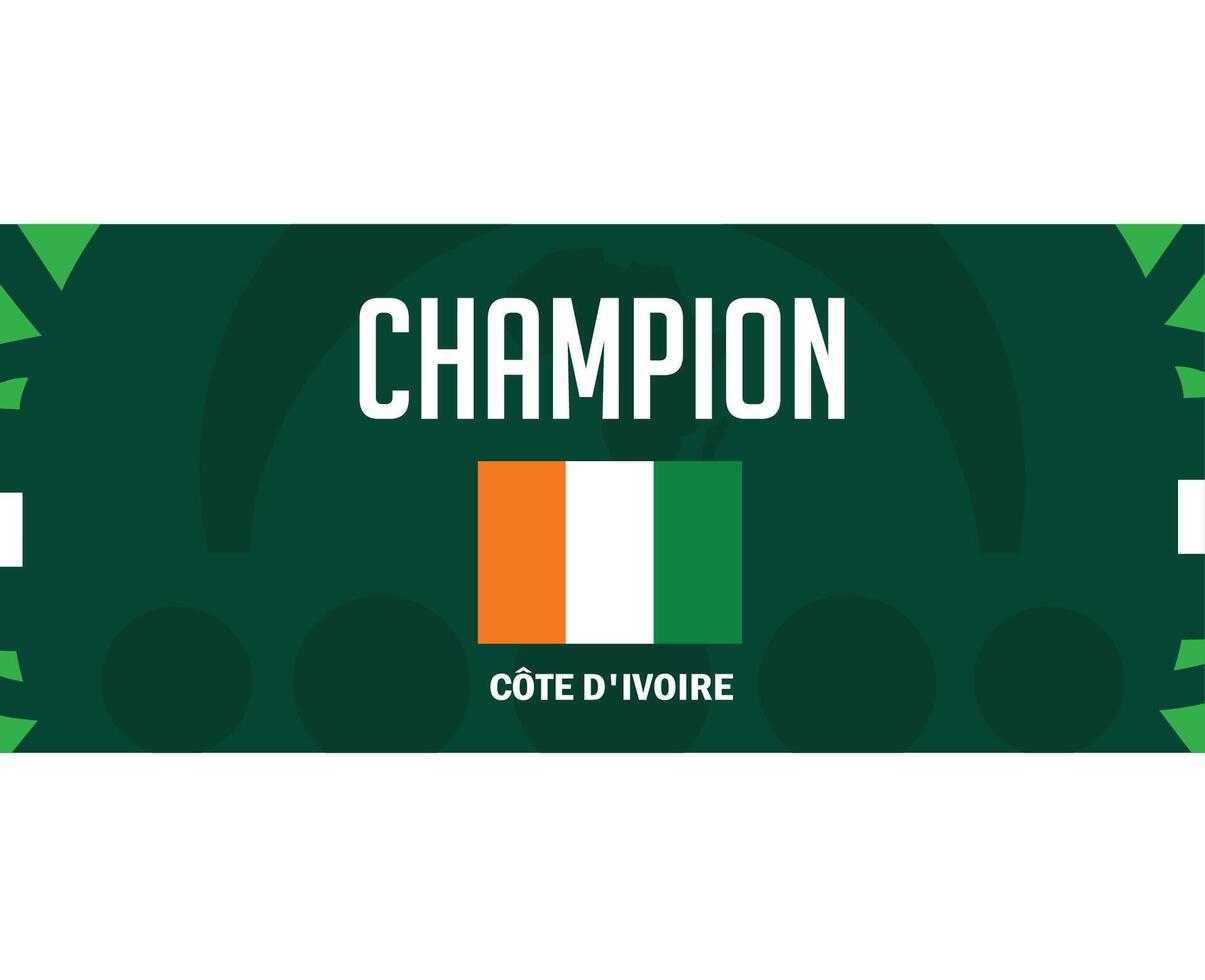 Ivory Coast Champion Symbol Flag African Nations 2023 Teams Emblem Countries African Football Logo Design Vector Illustration