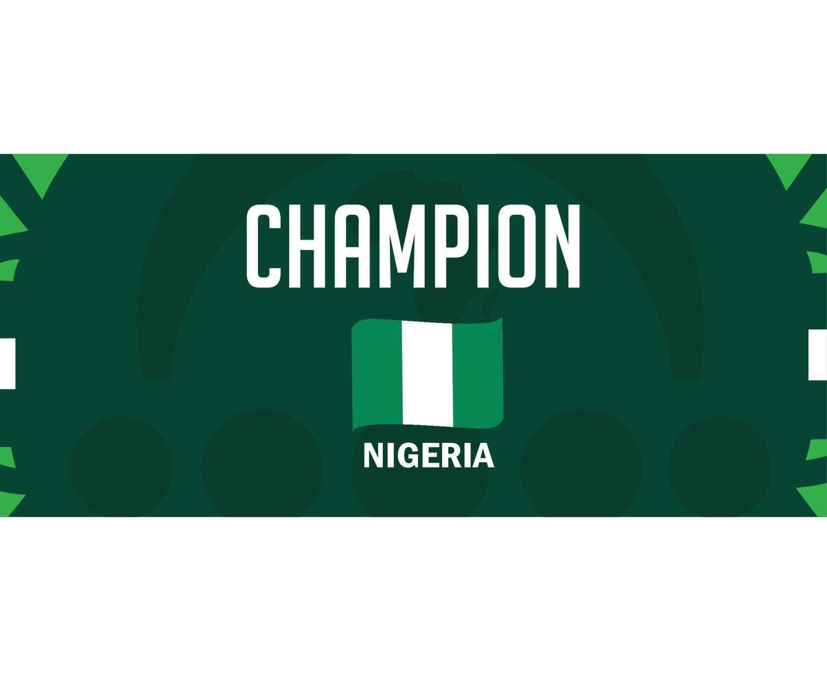 Nigeria campeón cinta bandera africano naciones 2023 equipos emblema países africano fútbol americano símbolo logo diseño vector ilustración