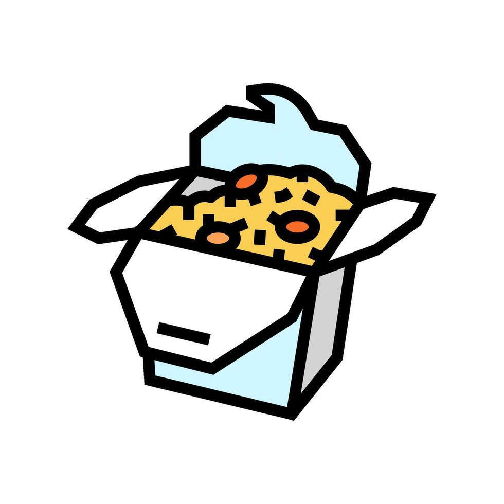 fried rice fast food color icon vector illustration