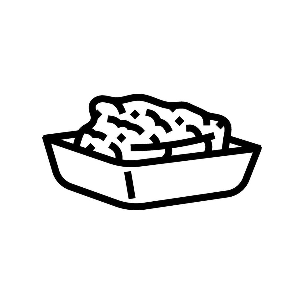 fried fish fast food line icon vector illustration