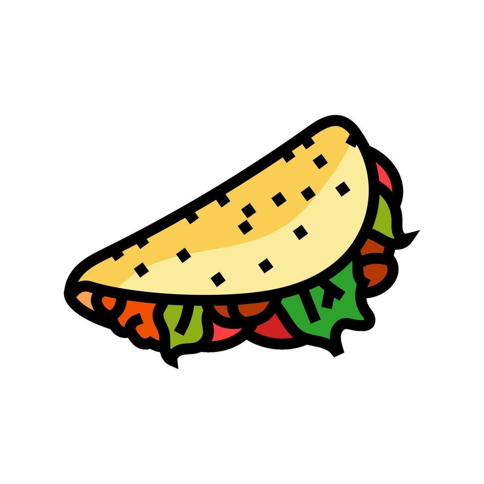 taco fast food color icon vector illustration