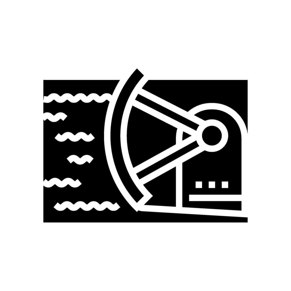 aliviadero puertas hidroeléctrico poder glifo icono vector ilustración