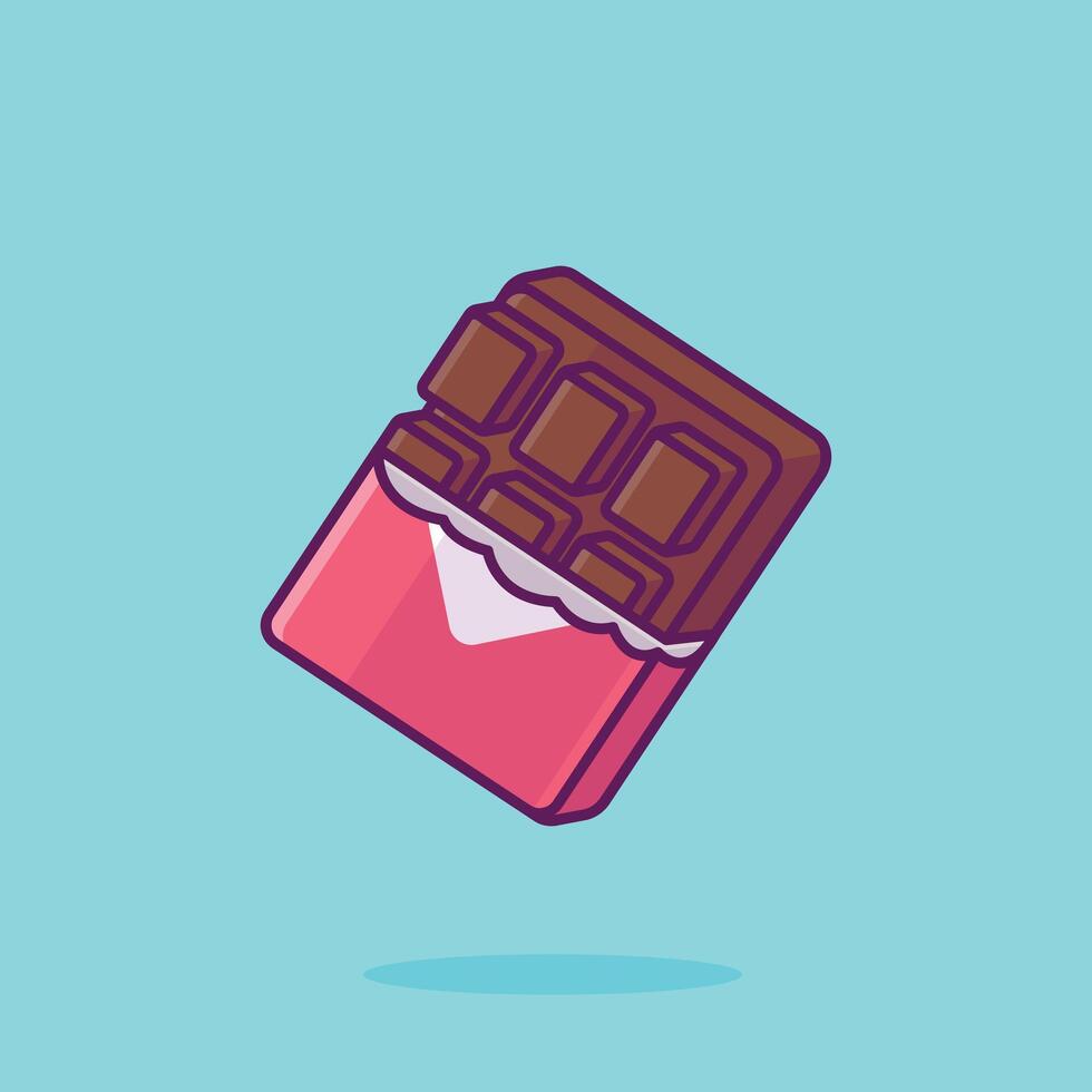 Chocolate bar cartoon vector illustration valentine concept icon isolated