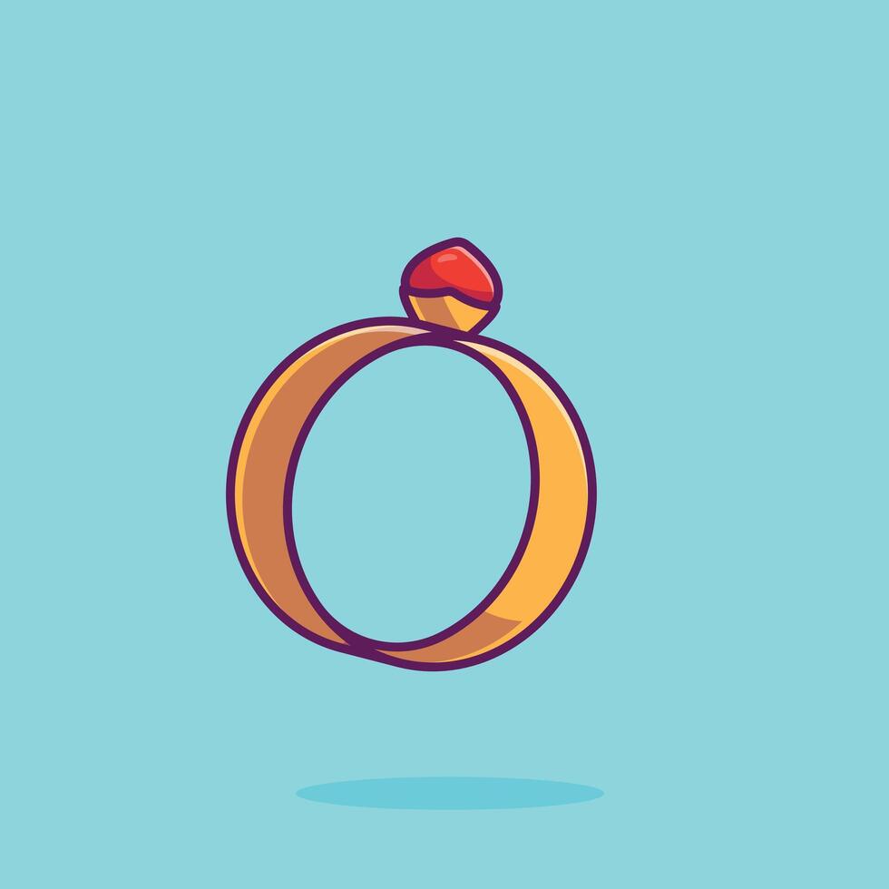 Ring cartoon vector illustration valentine concept icon isolated