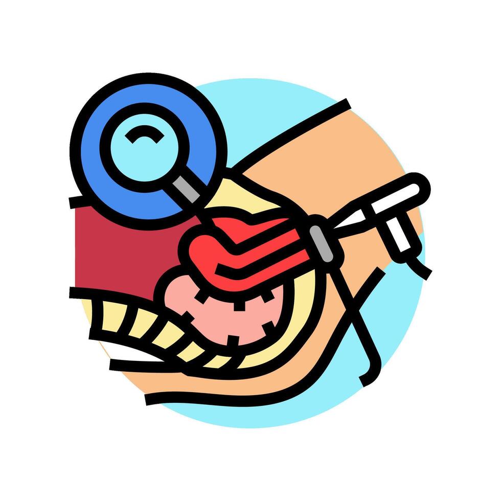 hysteroscopy surgery doctor color icon vector illustration