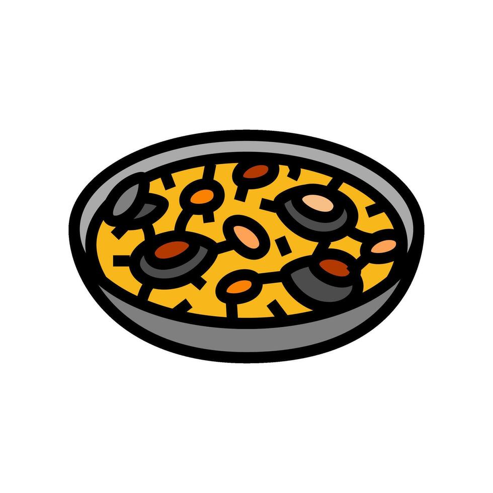 fideua spanish cuisine color icon vector illustration