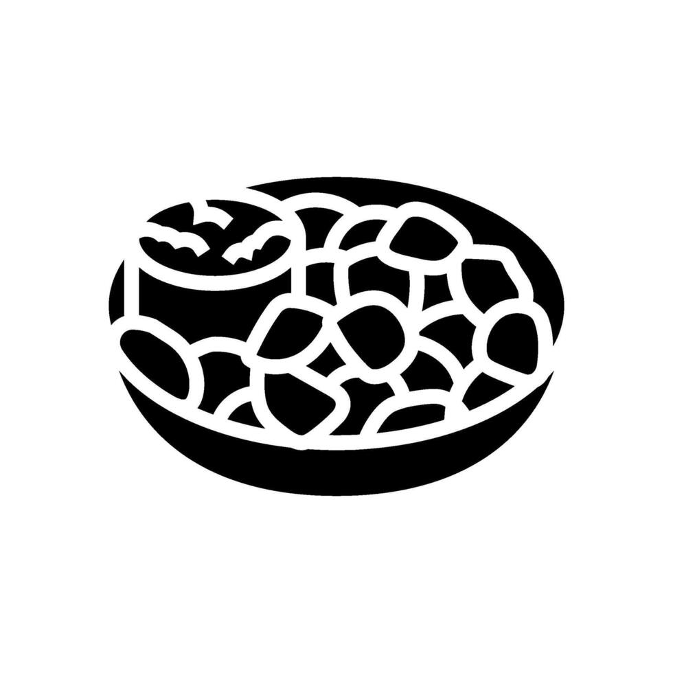 patatas bravas spanish cuisine glyph icon vector illustration