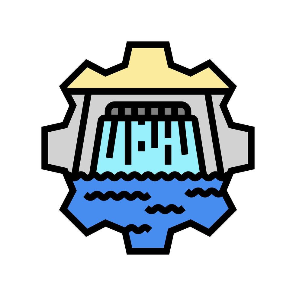 hydro technology hydroelectric power color icon vector illustration