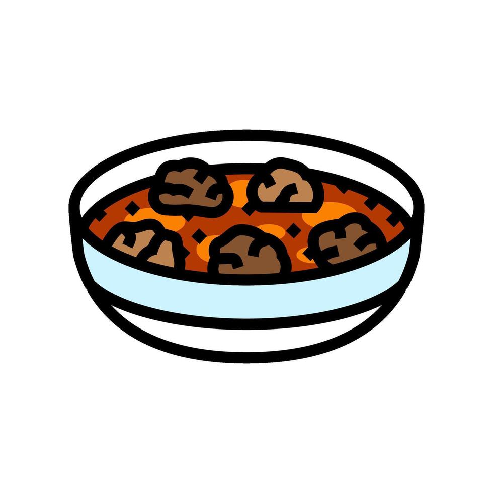 albondigas spanish cuisine color icon vector illustration