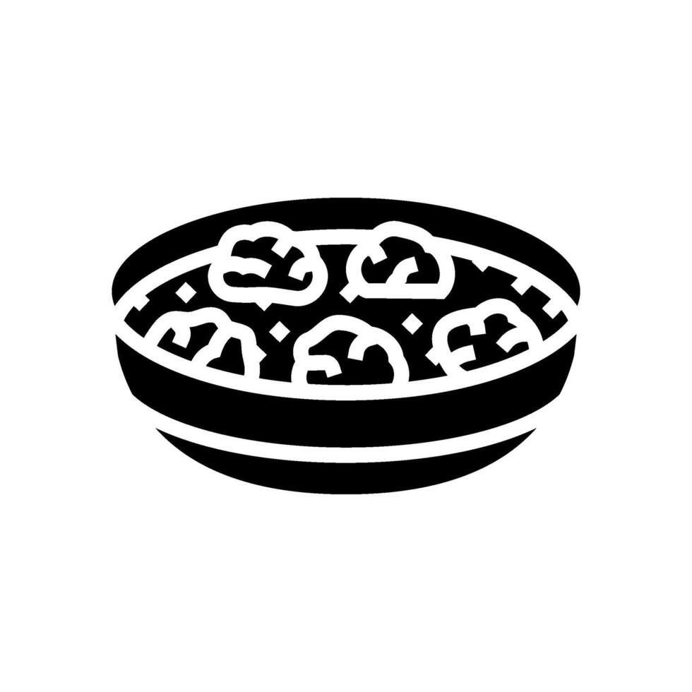 albondigas spanish cuisine glyph icon vector illustration