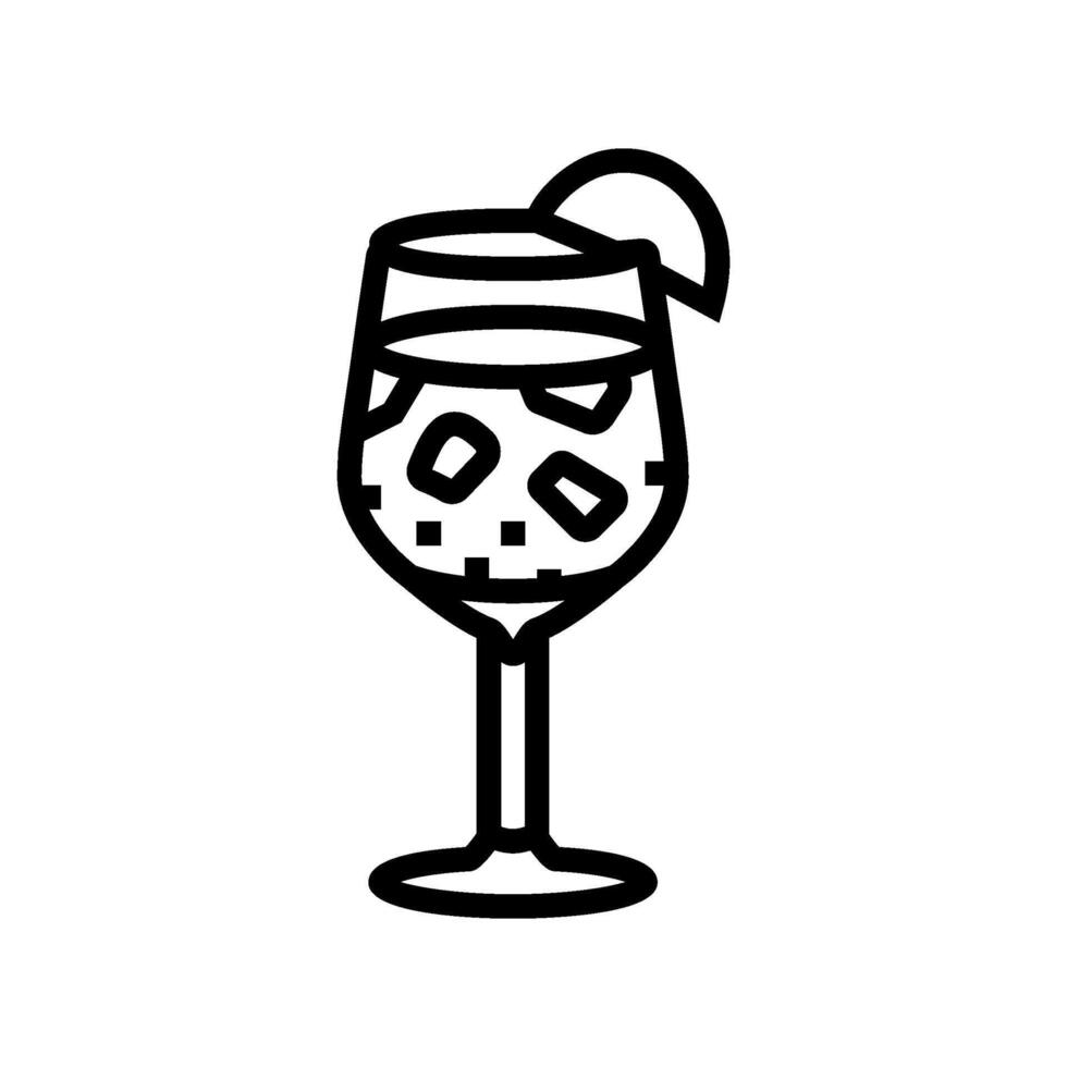 sangria glass spanish cuisine line icon vector illustration