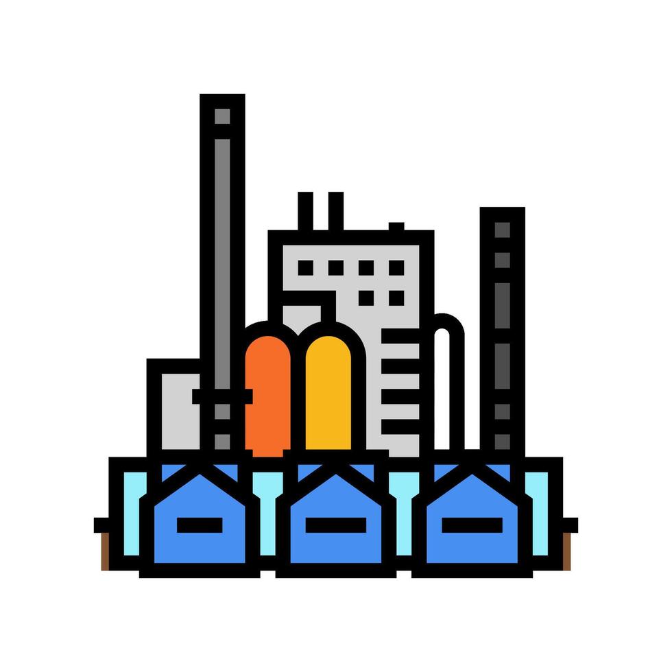 refinería petróleo industria color icono vector ilustración