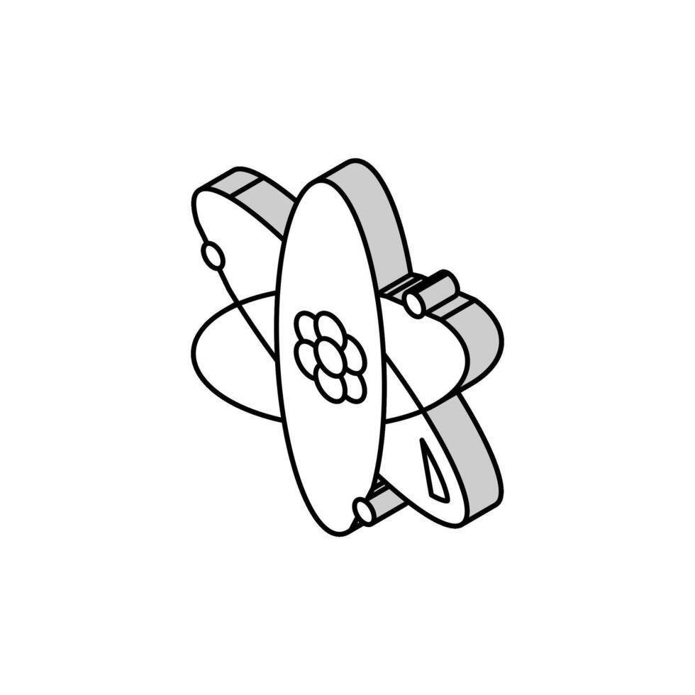 atom chemistry isometric icon vector illustration