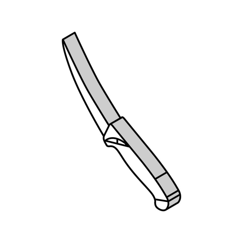 Carnicero carne cuchillo isométrica icono vector ilustración