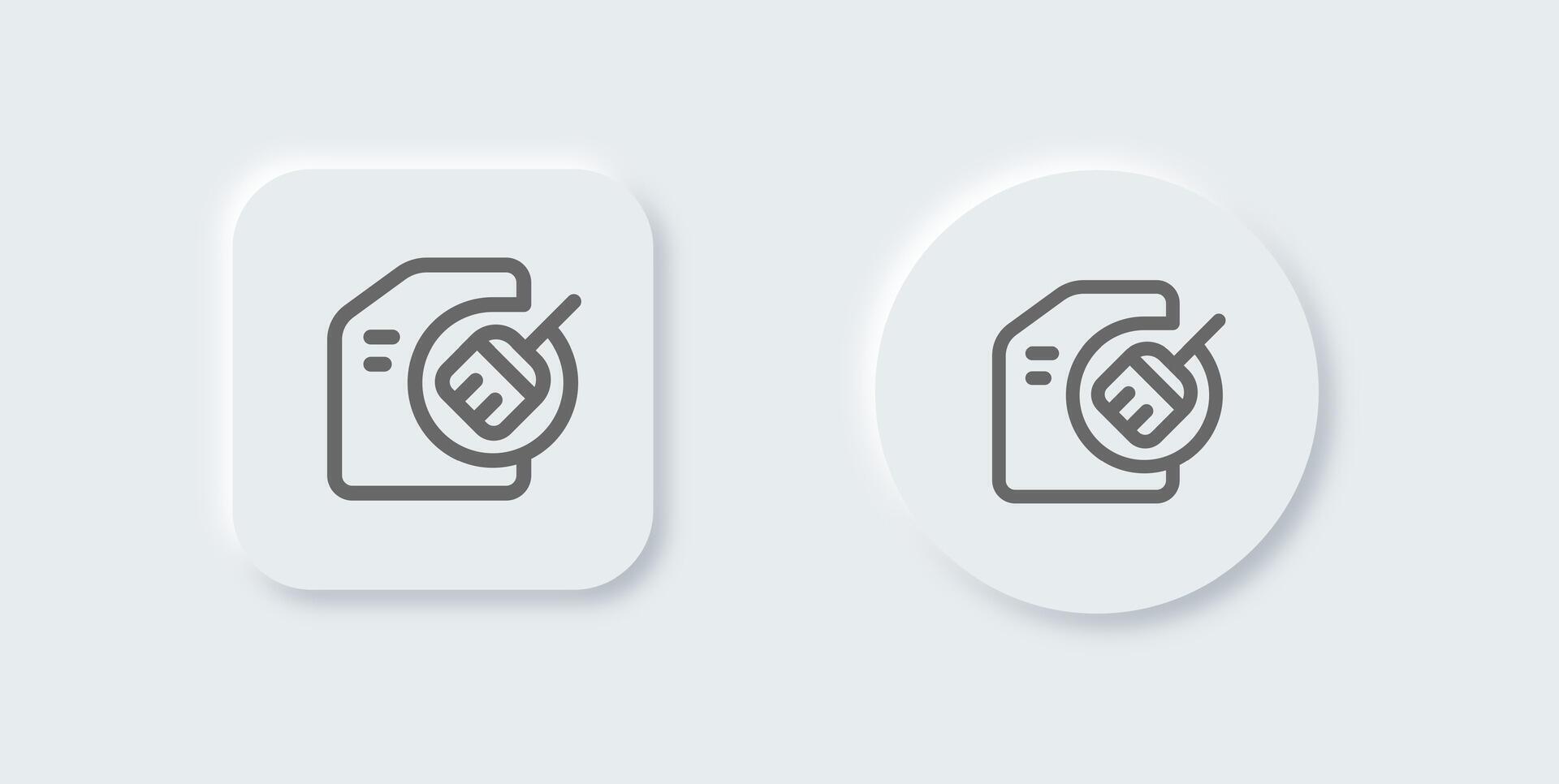 Clean disk line icon in neomorphic design style. Cleaner signs vector illustration.