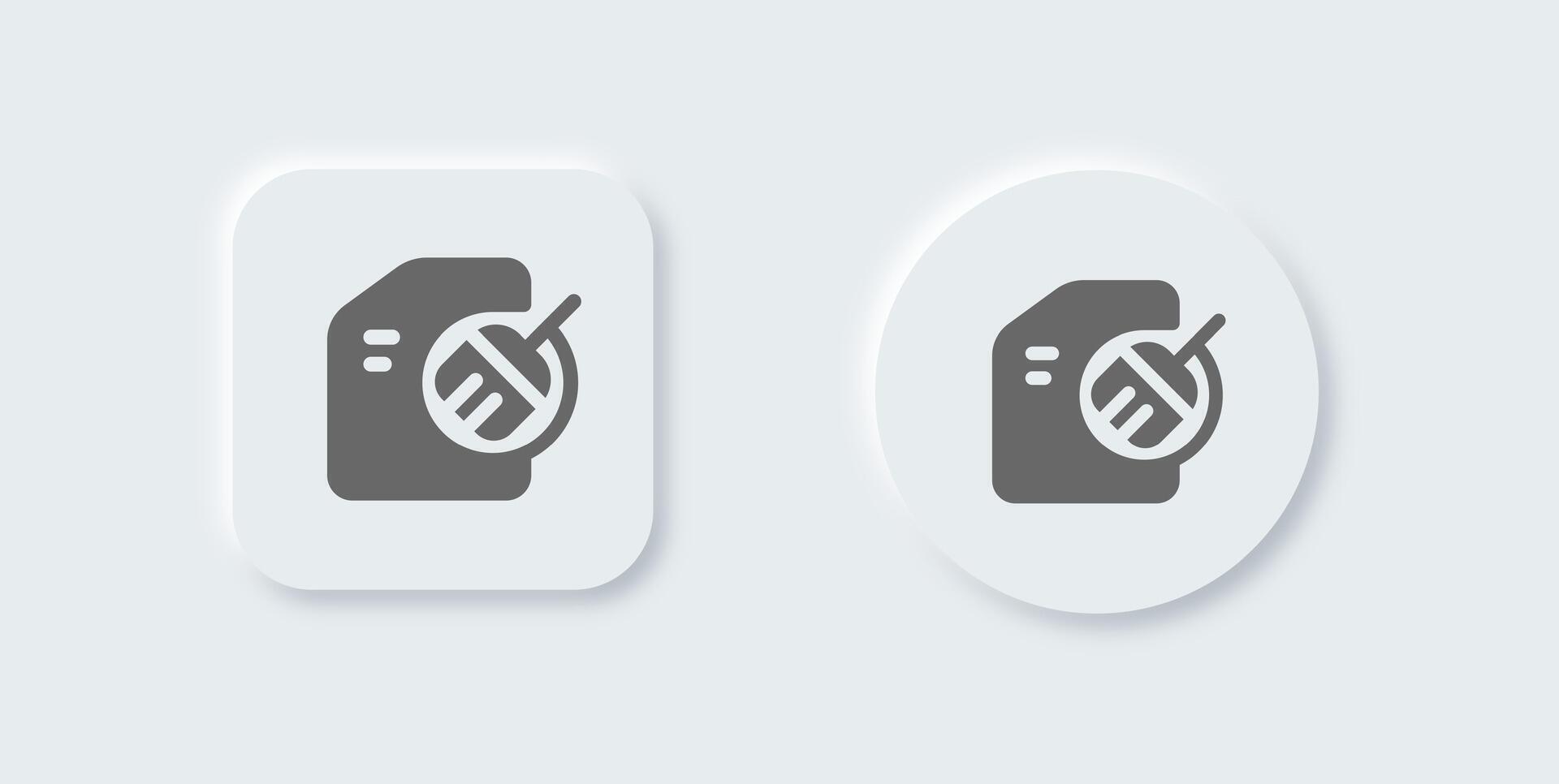 Clean disk solid icon in neomorphic design style. Cleaner signs vector illustration.