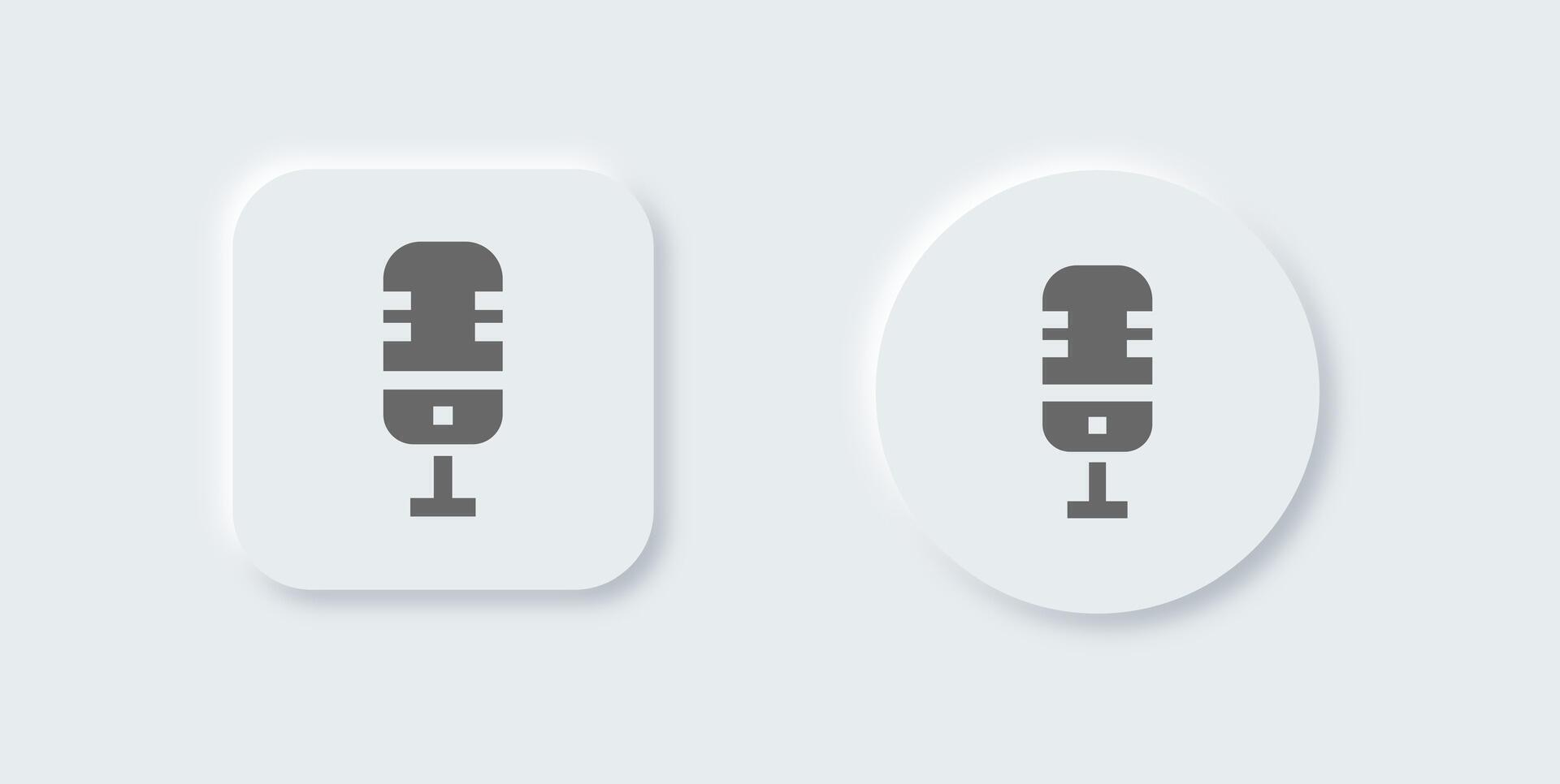 Microphone solid icon in neomorphic design style. Voice signs vector illustration.